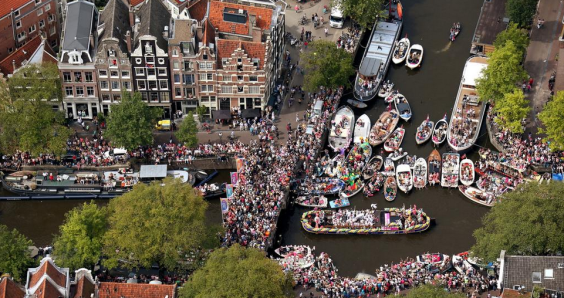 Tens of thousands turn out for Amsterdam Gay Pride boat parade