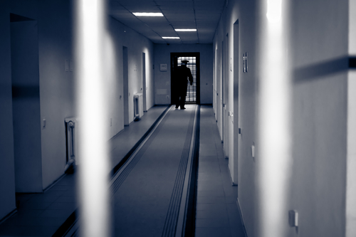 A prison corridor