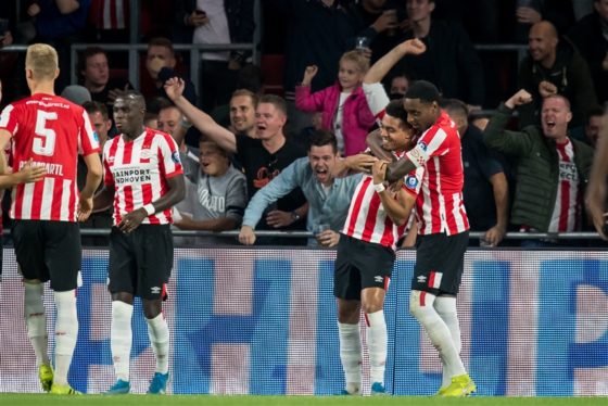 PSV Eindhoven striker Donyell Malen scored five goals in the Eredivisie match against Vitesse Arnhem on September 14 2019.