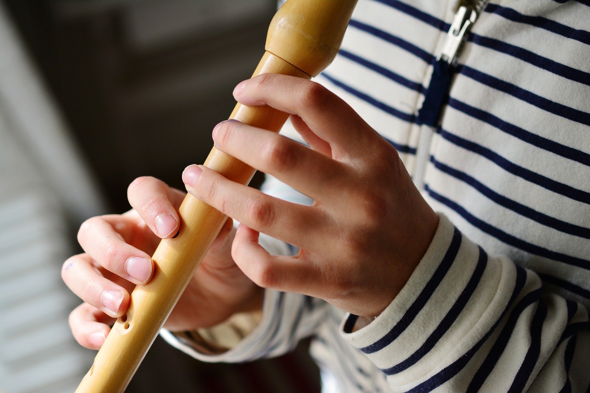 Boy playing the flute