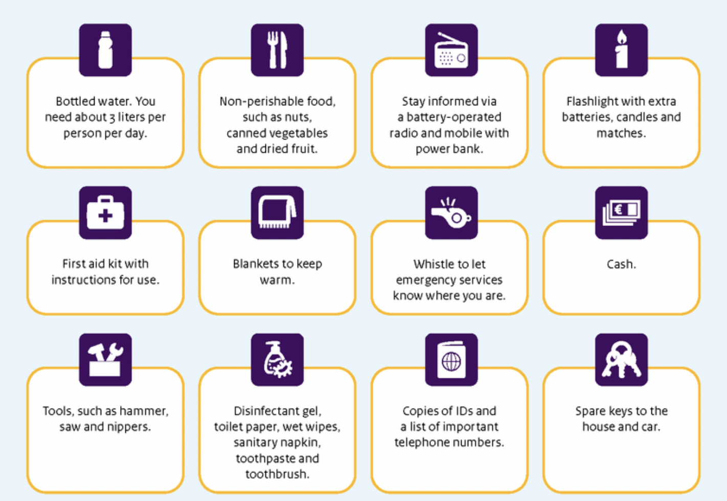 Have emergency supplies at home, ministers tell the Dutch